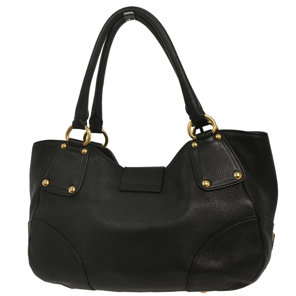 Prada Black Leather Tote Handbag