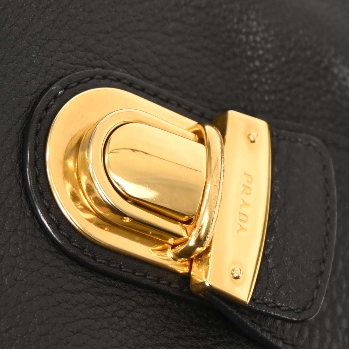 Prada Black Leather Tote Handbag