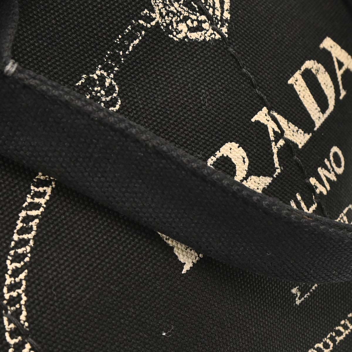 Prada Black Canvas Canapa Tote Handbag