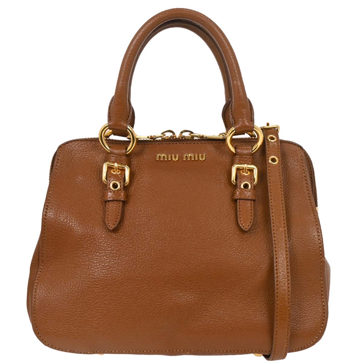 Miu Miu Brown Leather 2way Shoulder Handbag
