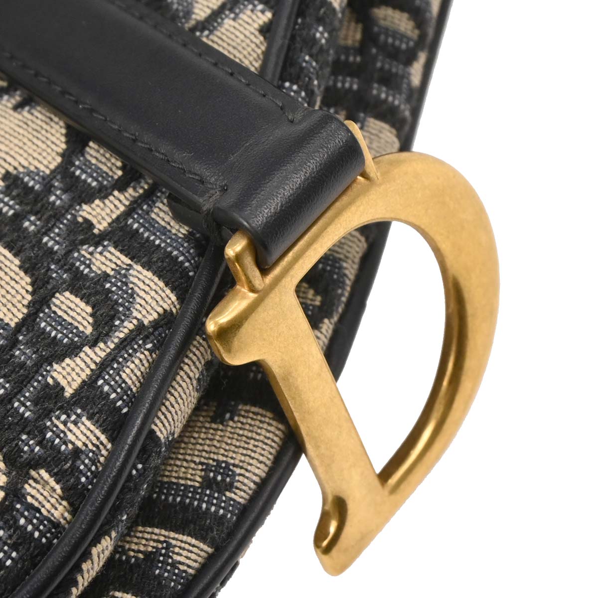 Christian Dior Navy Beige Trotter Saddle Handbag