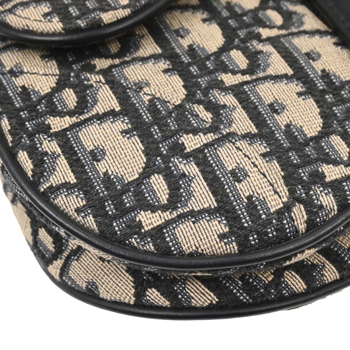 Christian Dior Navy Beige Trotter Saddle Handbag