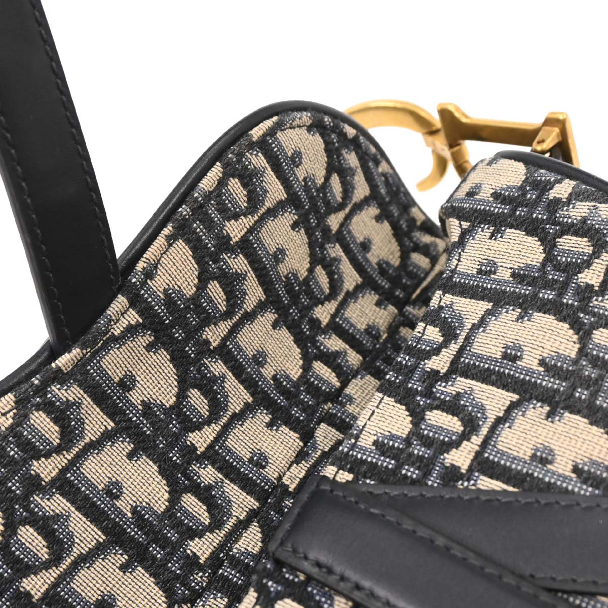 Christian Dior Navy Beige Trotter Saddle Handbag