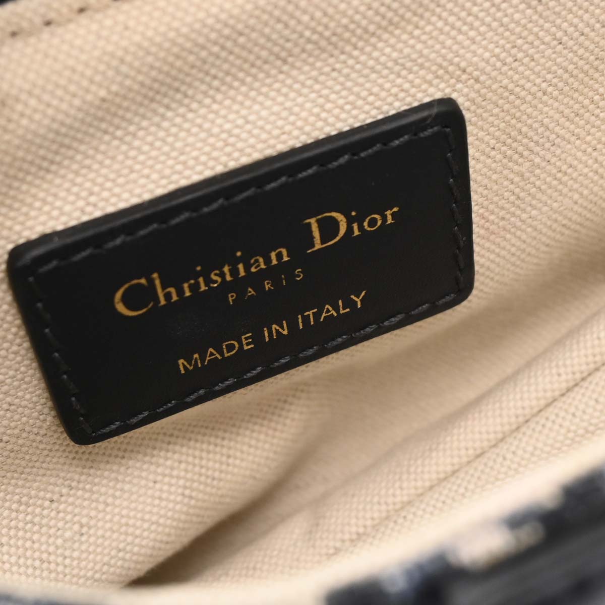Christian Dior Navy Beige Trotter Saddle Handbag