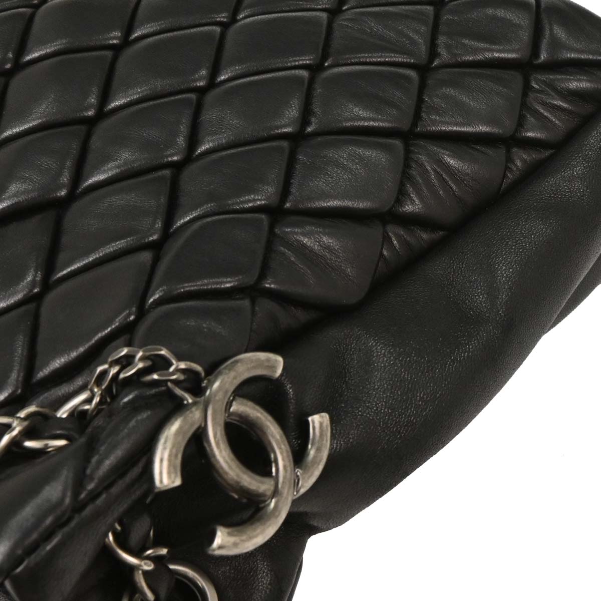 Chanel Black Lambskin Tote Shoulder Bag