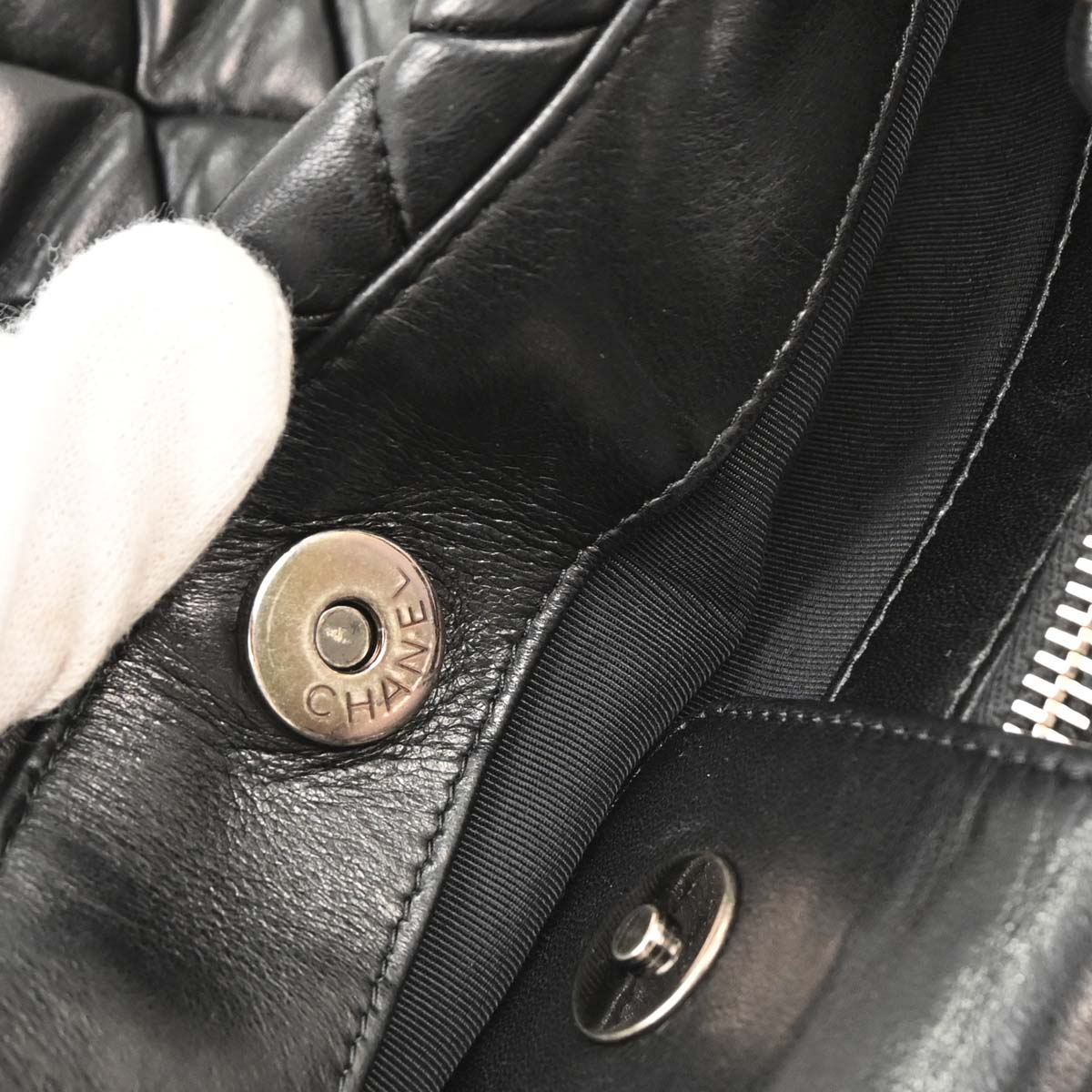 Chanel Black Lambskin Tote Shoulder Bag