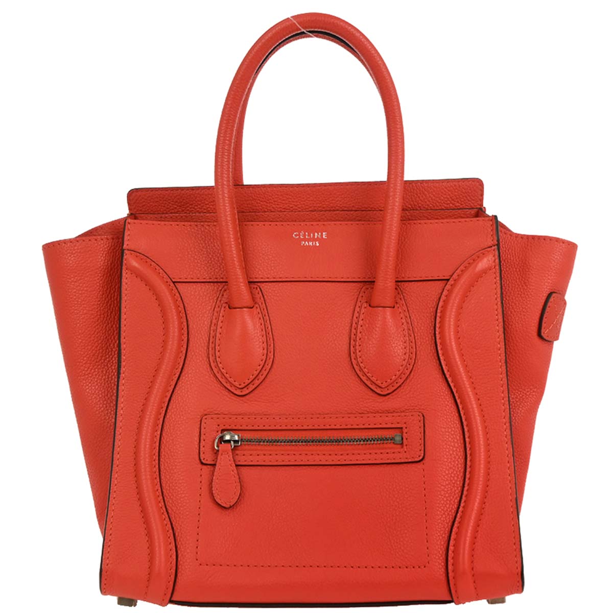 Celine Vermilion Red Micro Luggage Handbag
