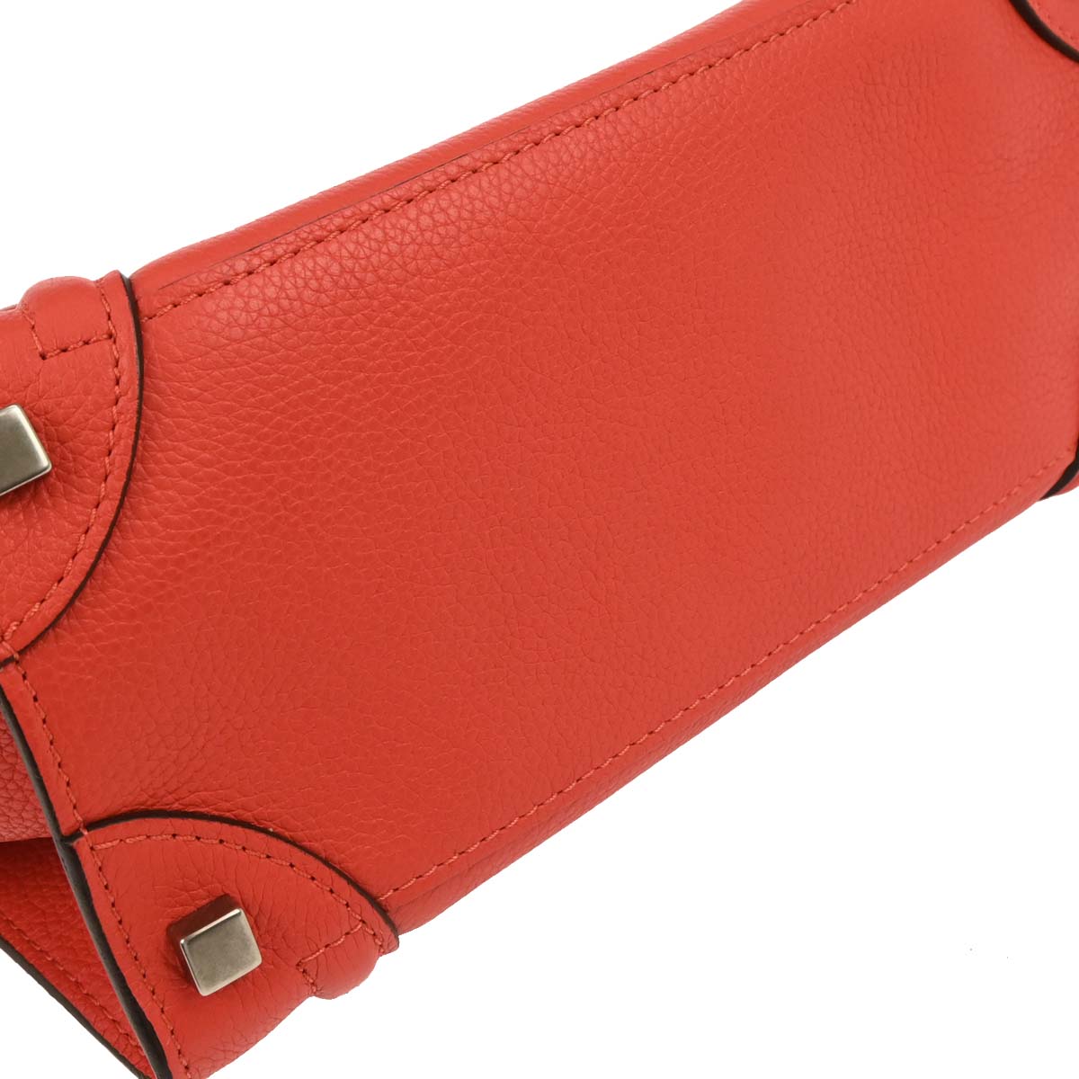 Celine Vermilion Red Micro Luggage Handbag