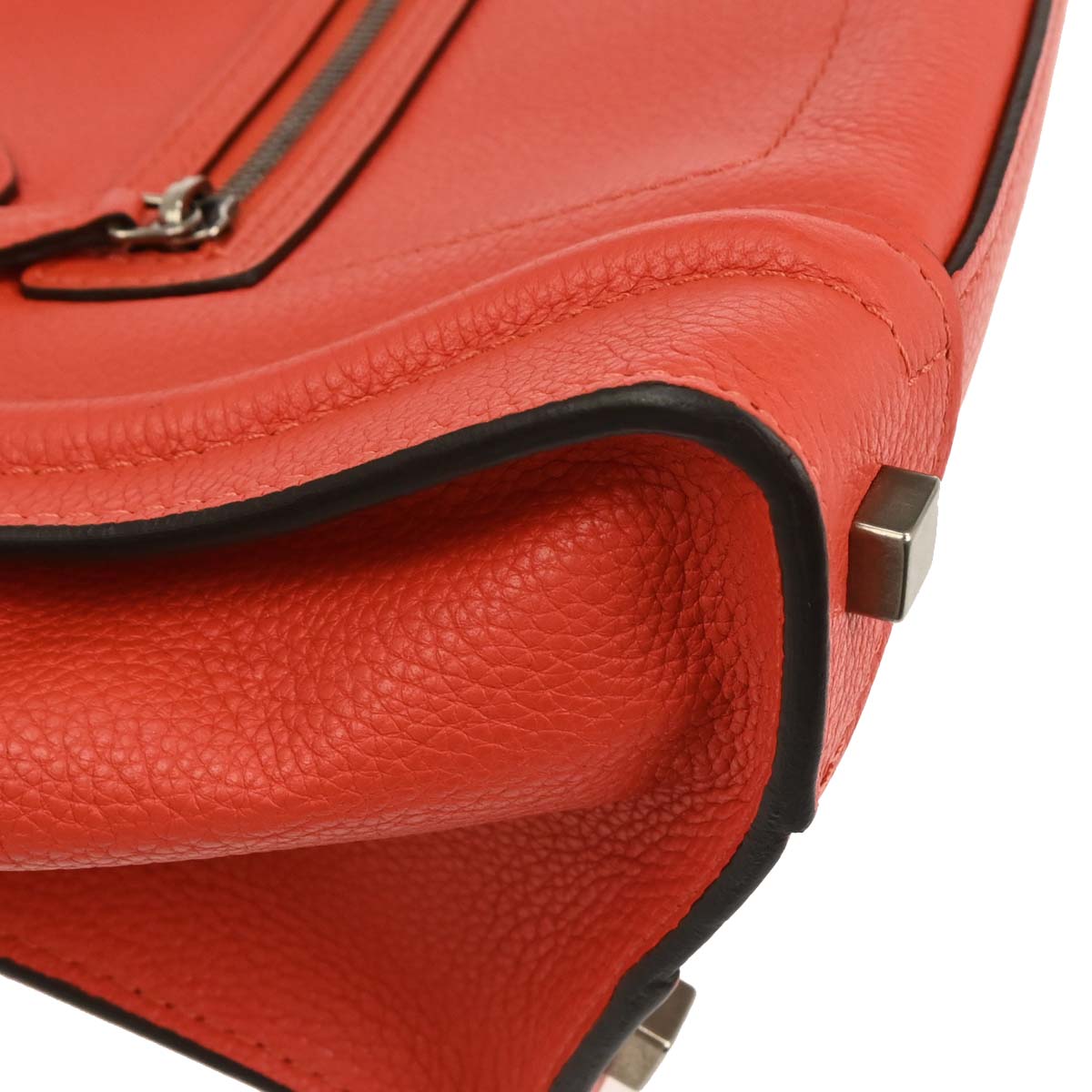 Celine Vermilion Red Micro Luggage Handbag