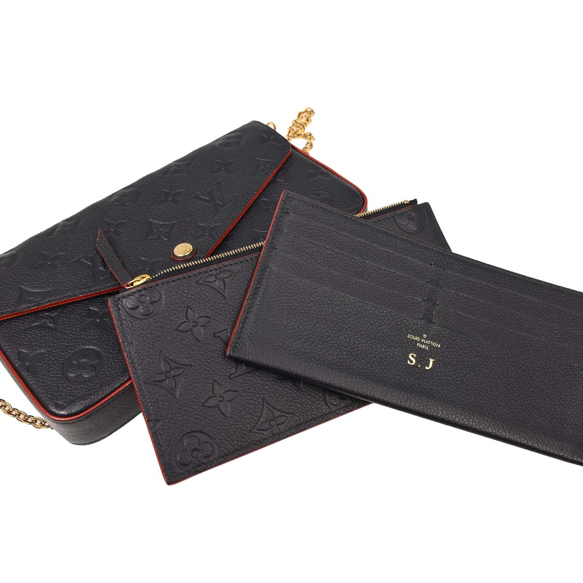 Louis Vuitton Navy Monogram Empreinte Pochette Felicie M64099