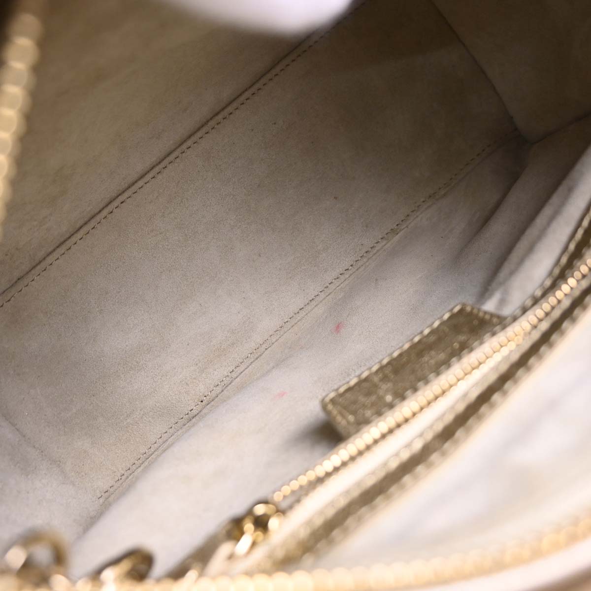 Christian Dior Gold Lambskin Medium Lady Dior Cannage 2way Shoulder Handbag
