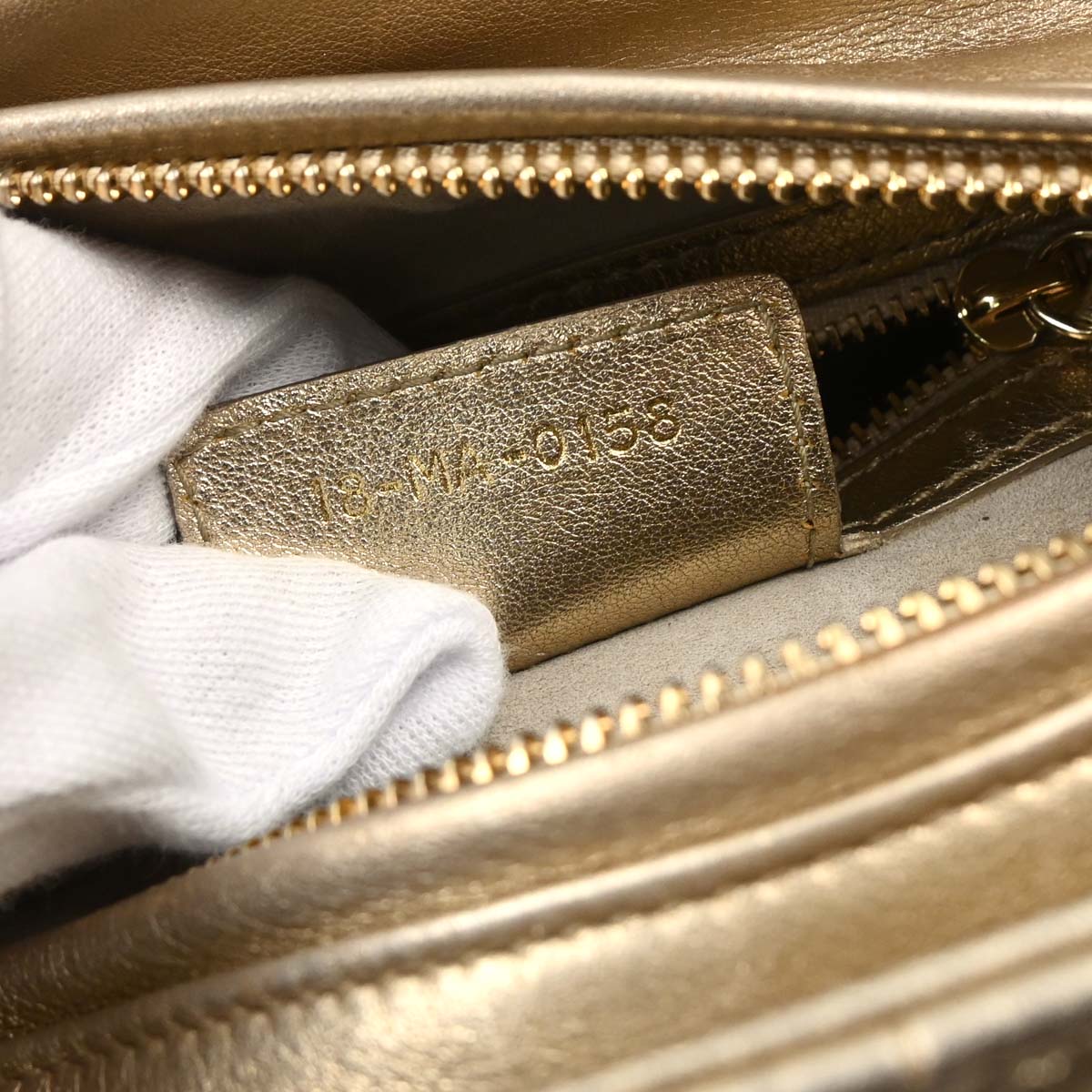 Christian Dior Gold Lambskin Medium Lady Dior Cannage 2way Shoulder Handbag
