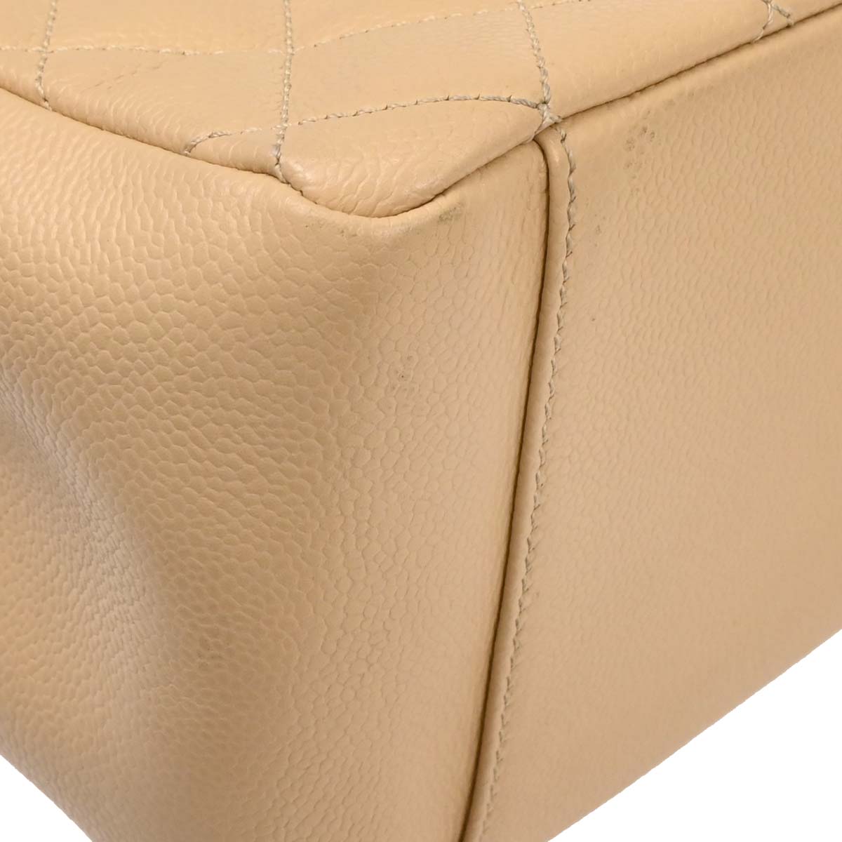Chanel Beige Caviar Grand Shopping Tote GST Chain Handbag