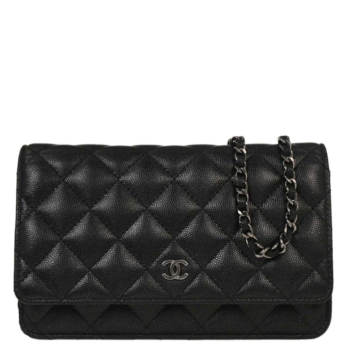 Chanel 2017-2018 Black Caviar Classic WOC Wallet On Chain
