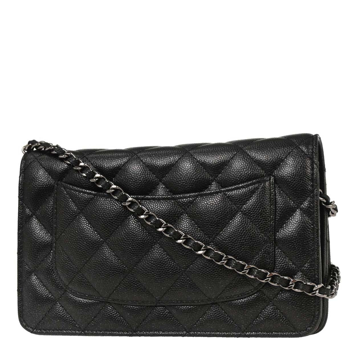 Chanel 2017-2018 Black Caviar Classic WOC Wallet On Chain