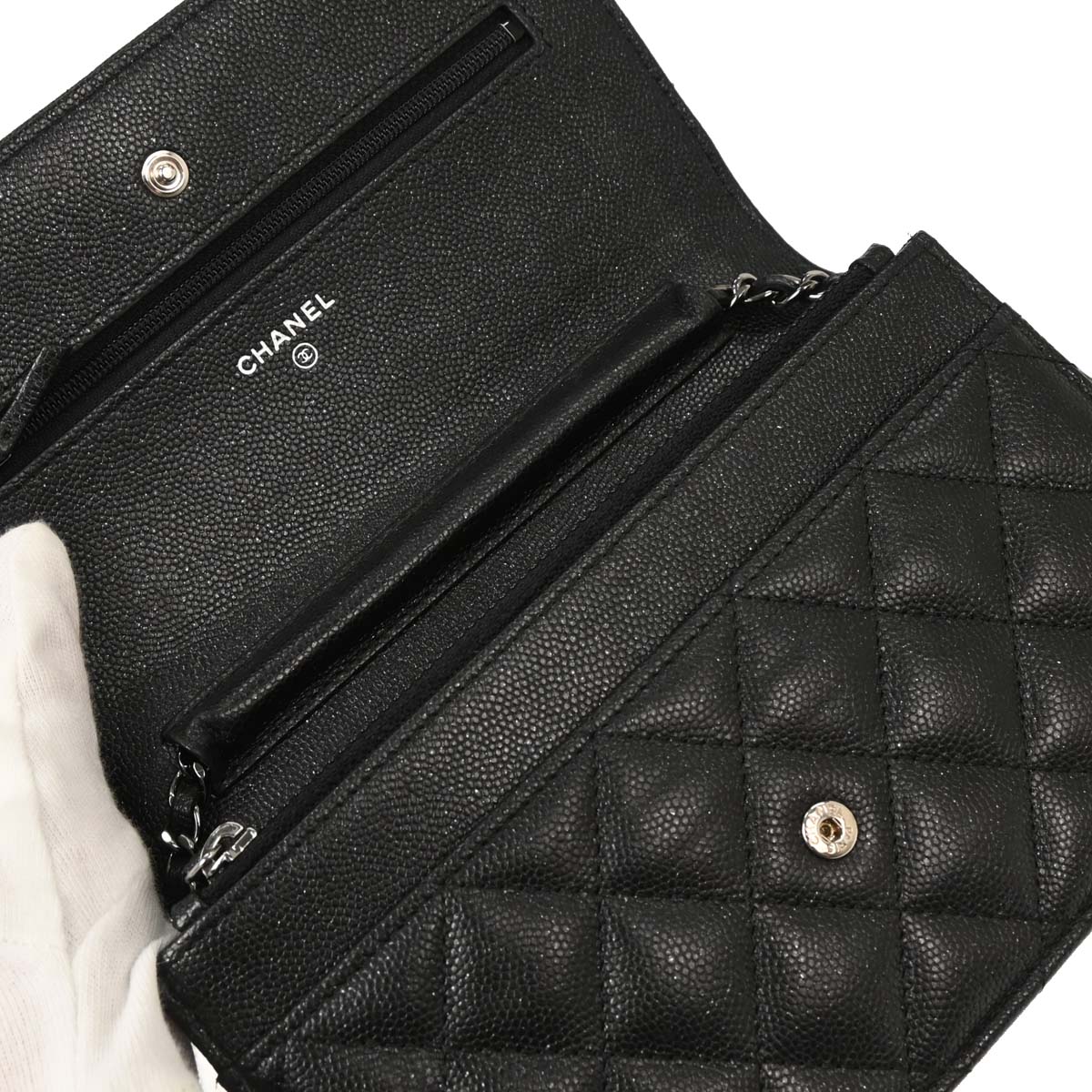 Chanel 2017-2018 Black Caviar Classic WOC Wallet On Chain