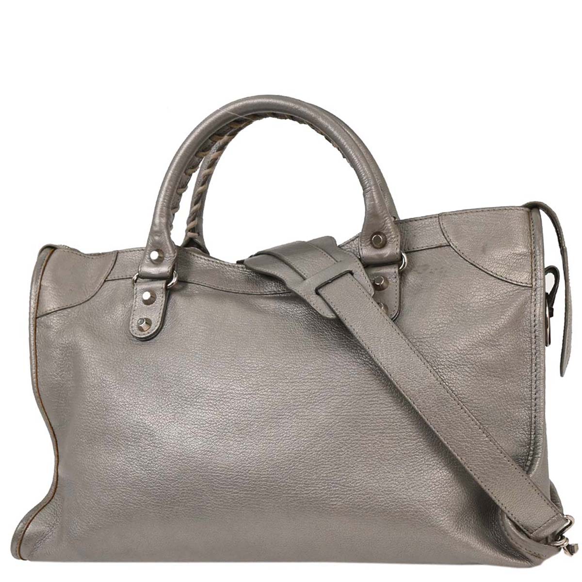Balenciaga Silver The City Handbag
