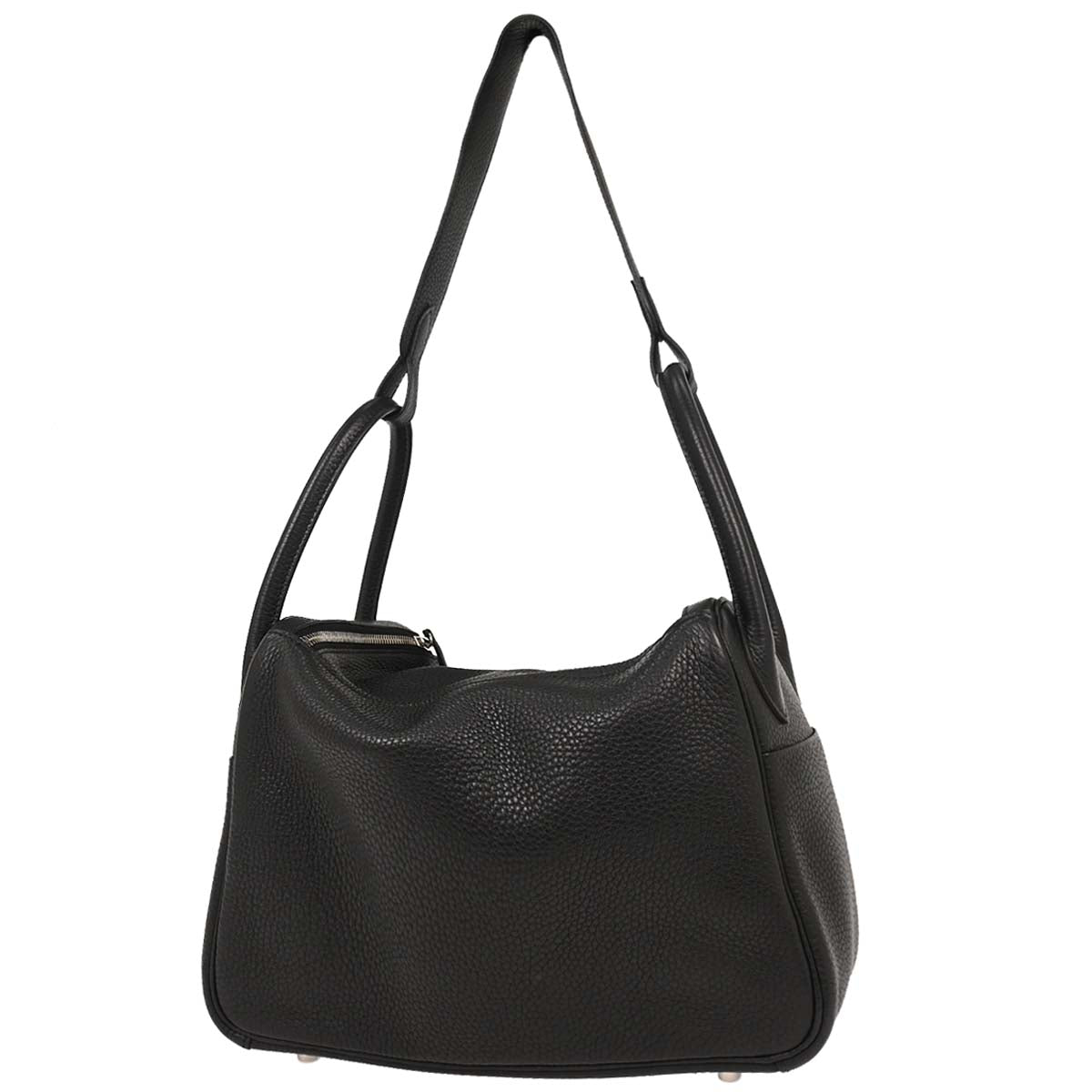 Hermes Black Taurillon Clemence Lindy 26 Shoulder Bag