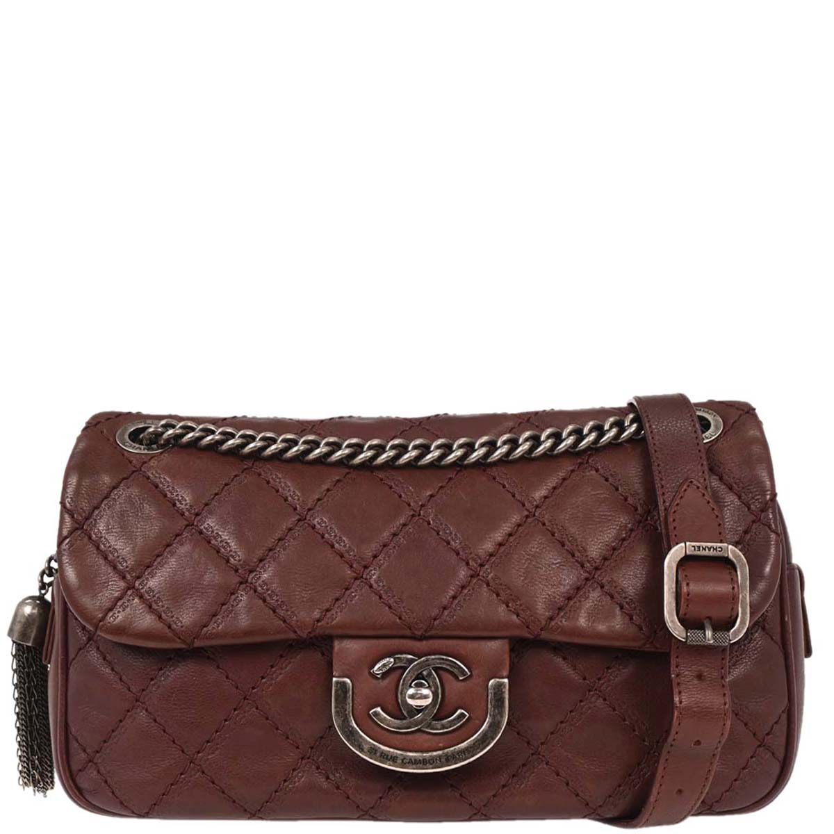 Chanel Bordeaux Calfskin Paris-Edinburgh Coco Sporran Flap Bag