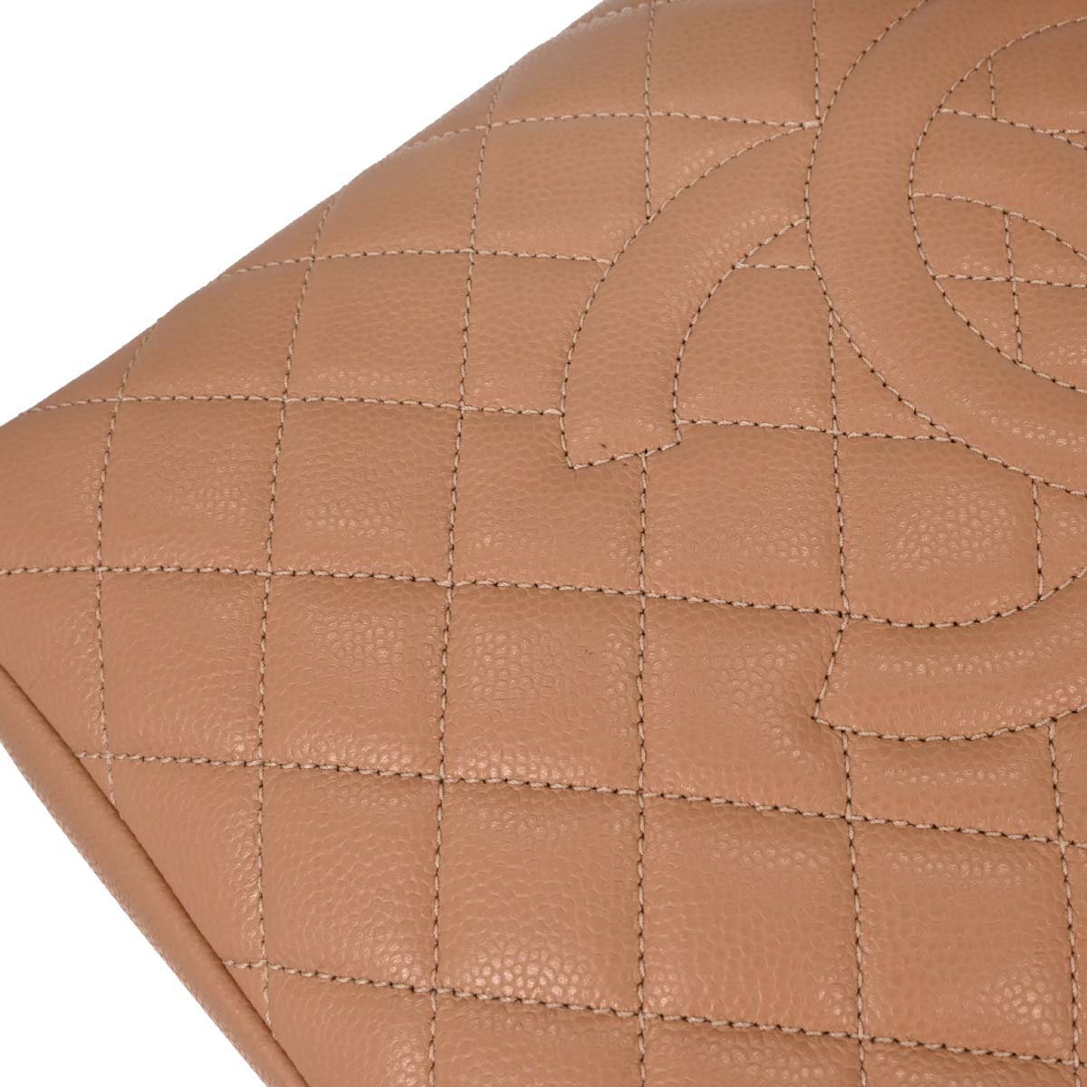 Chanel Pink Beige Caviar Grand Shopping Tote GST Chain Handbag