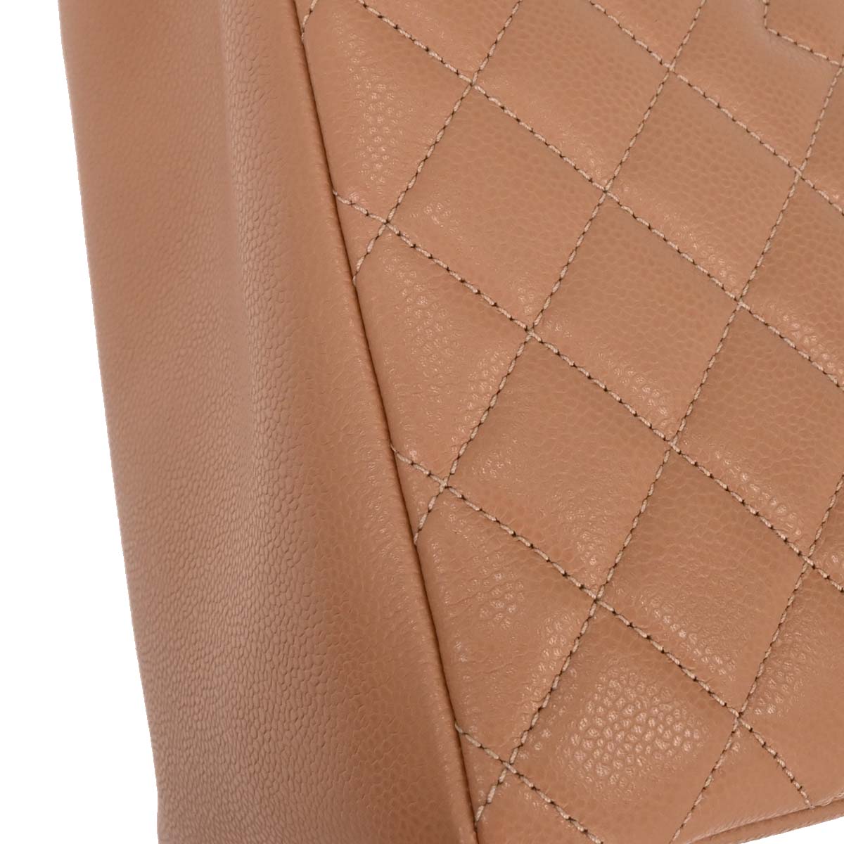 Chanel Pink Beige Caviar Grand Shopping Tote GST Chain Handbag