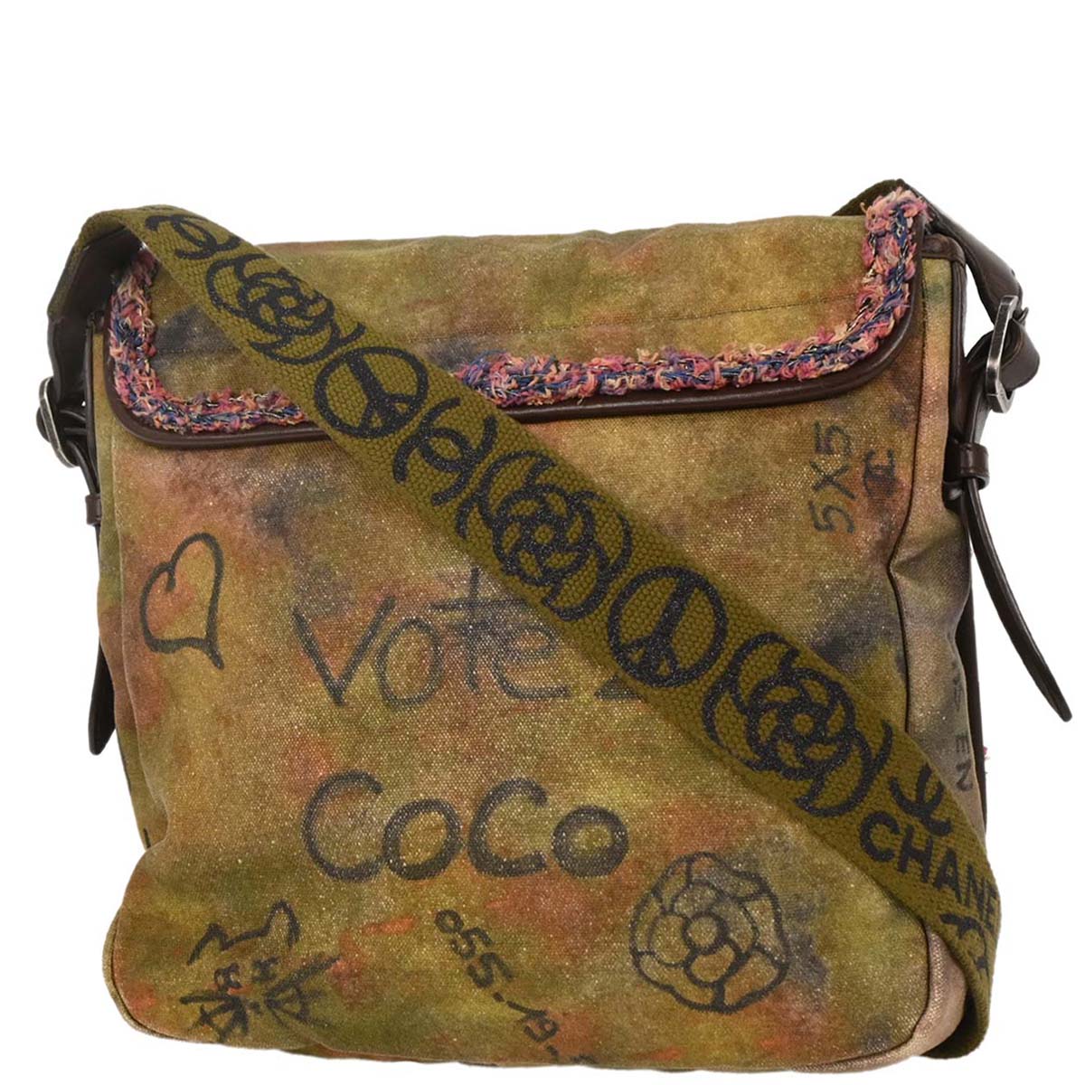Chanel Khaki On The Pavements Graffiti Messenger Bag