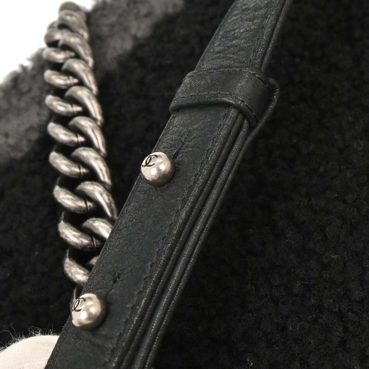 Boy Chanel 2015-2016 Black Mouton New Medium Shoulder Bag