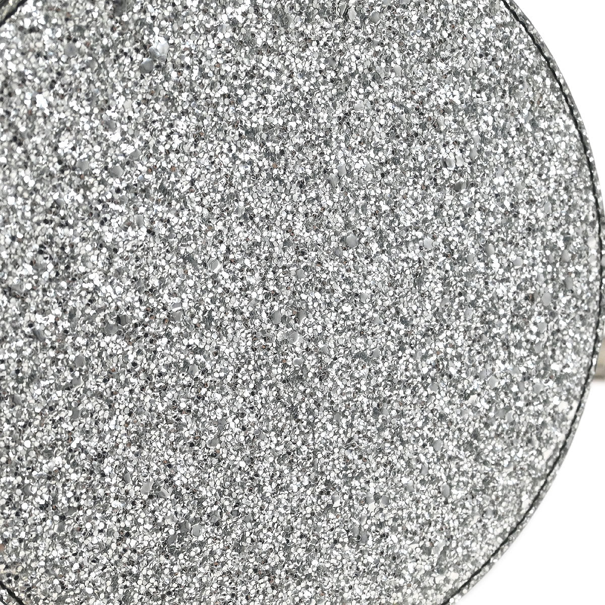 Chanel Metallic Silver Patent Leather Round Chain Shoulder Bag