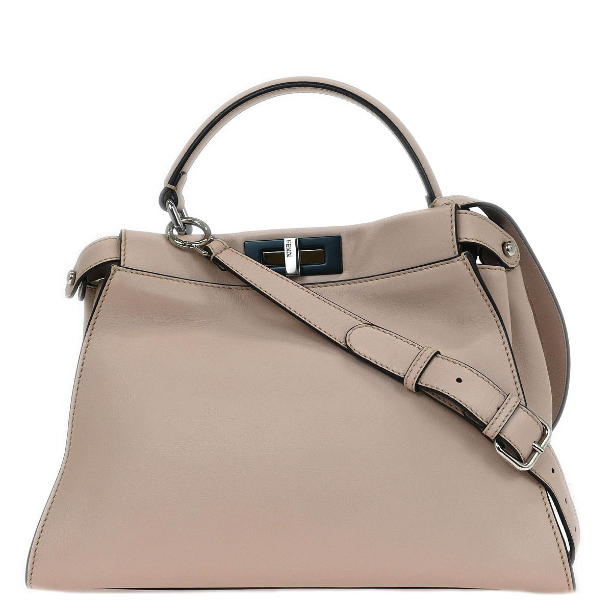 Fendi Light Pink Leather Peekaboo 2way Shoulder Handbag