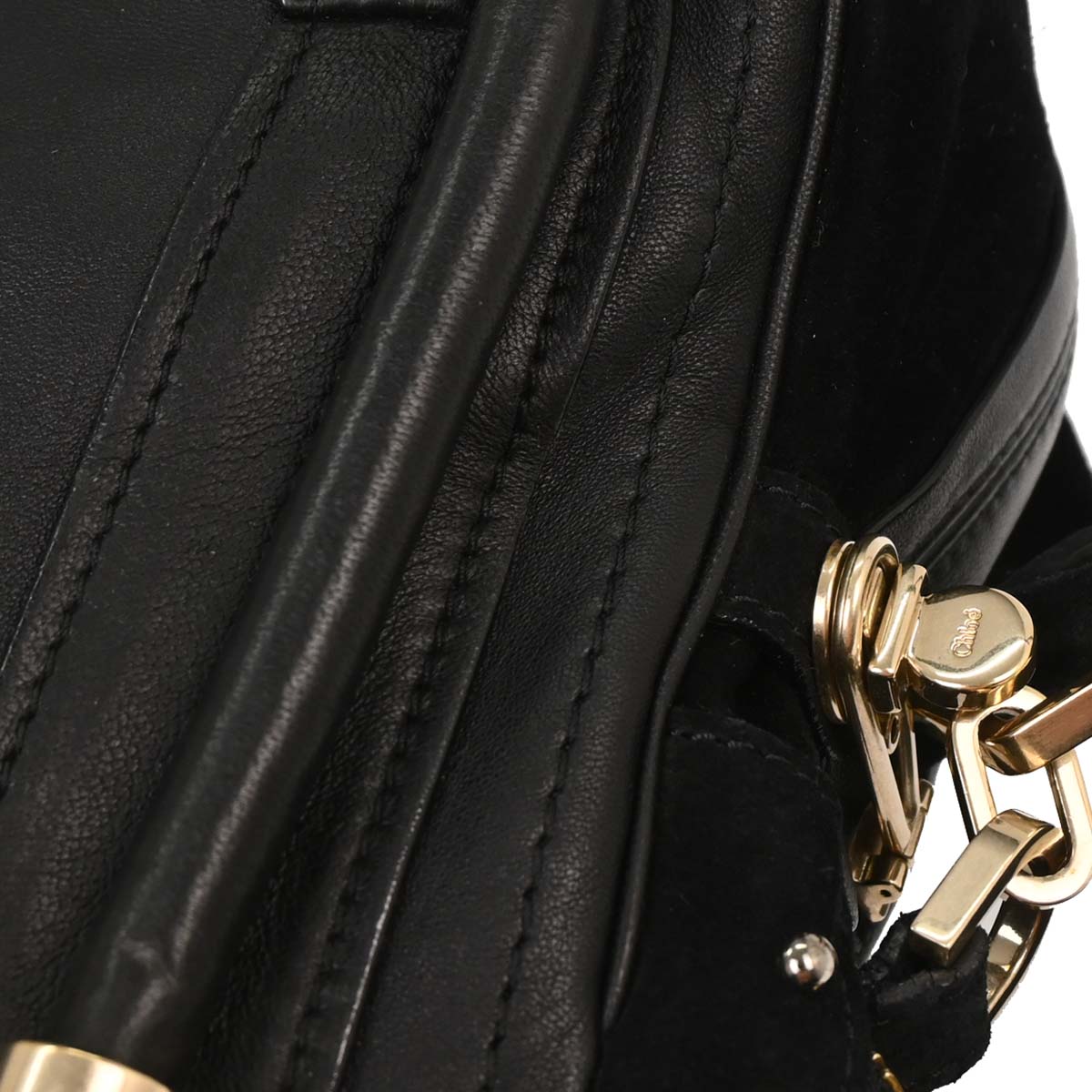 Chloe Black Suede Paraty 2way Shoulder Handbag