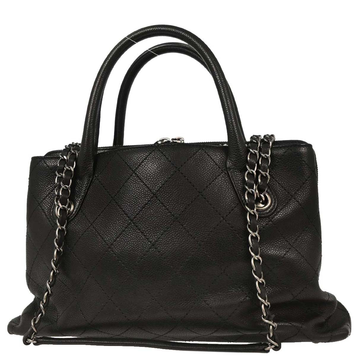 Chanel Black Caviar Urban Shopping Tote 2way Shoulder Handbag
