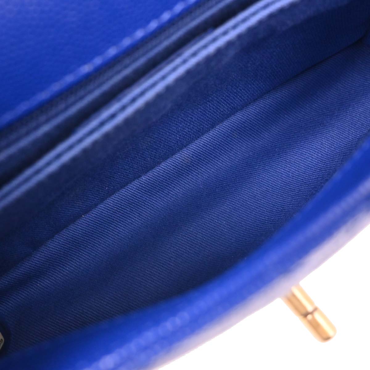 Chanel Blue Caviar Chevron Coco Handle XS 2way Shoulder Handbag