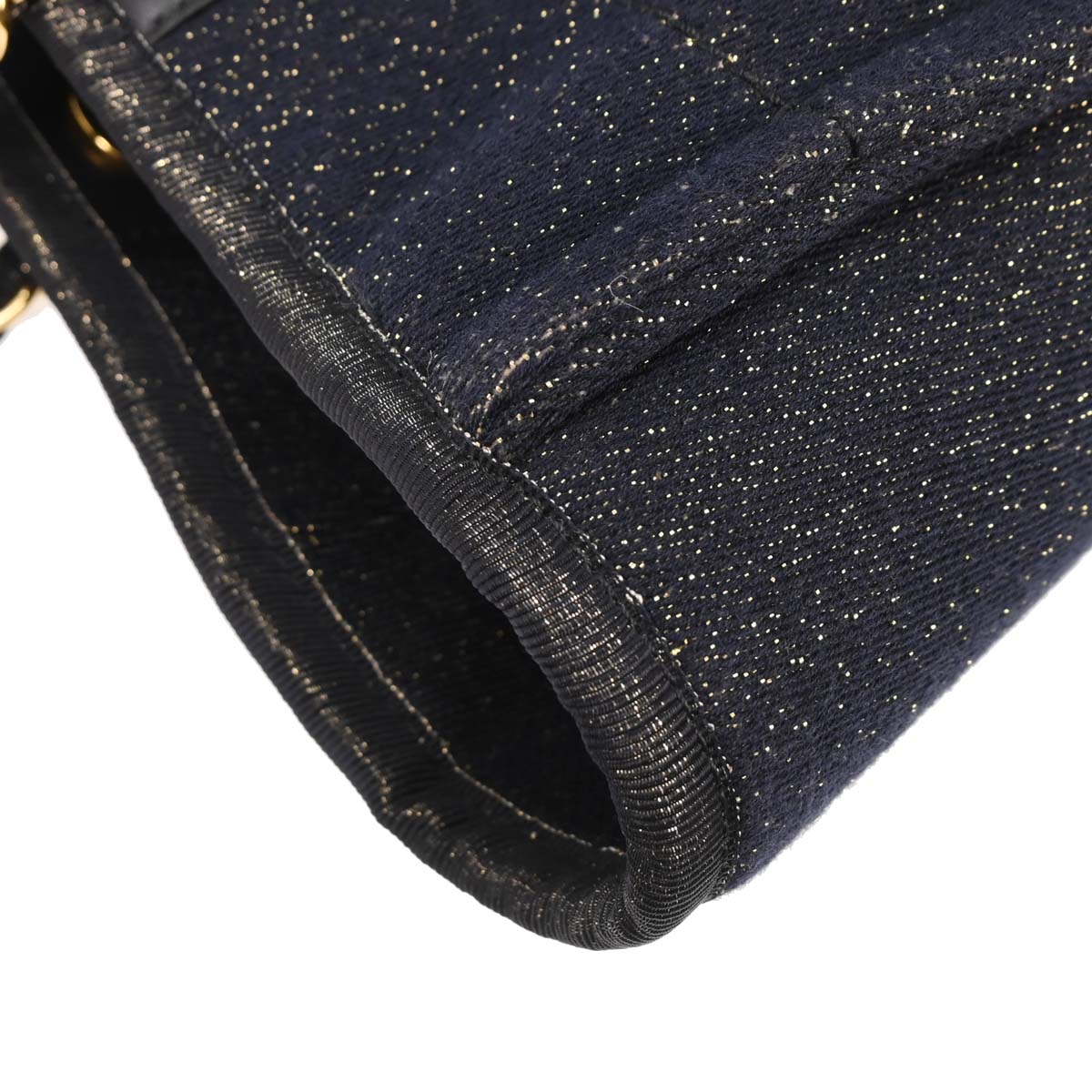 Chanel Navy Gold Small Deauville Tote Bag