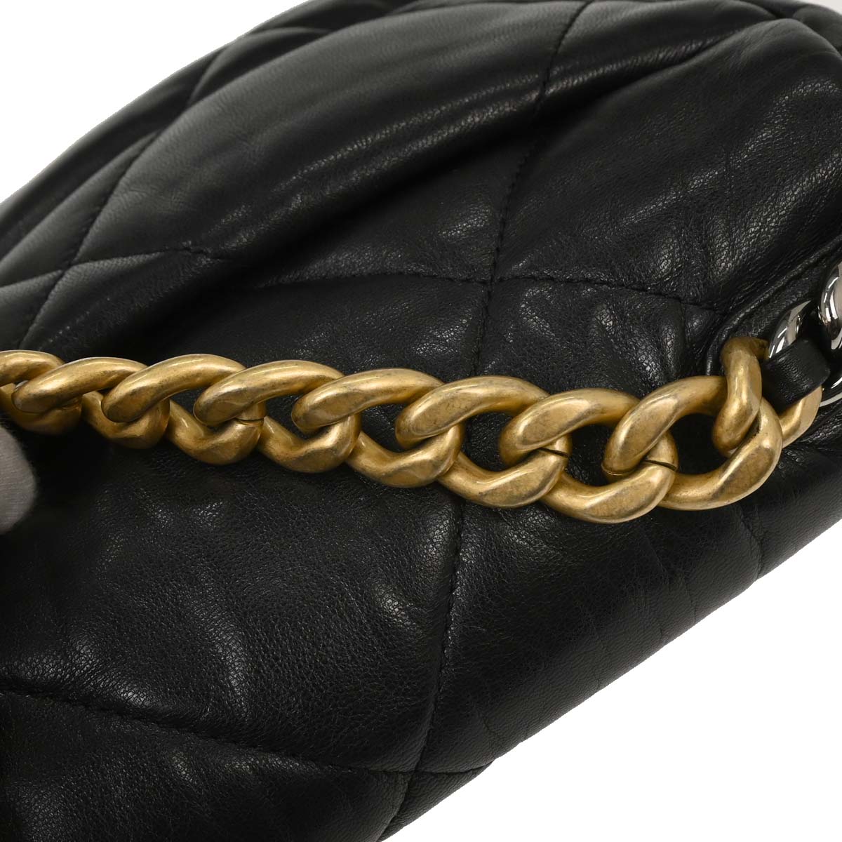 Chanel Black Calfskin 19 Dix-neuf Shoulder Bag