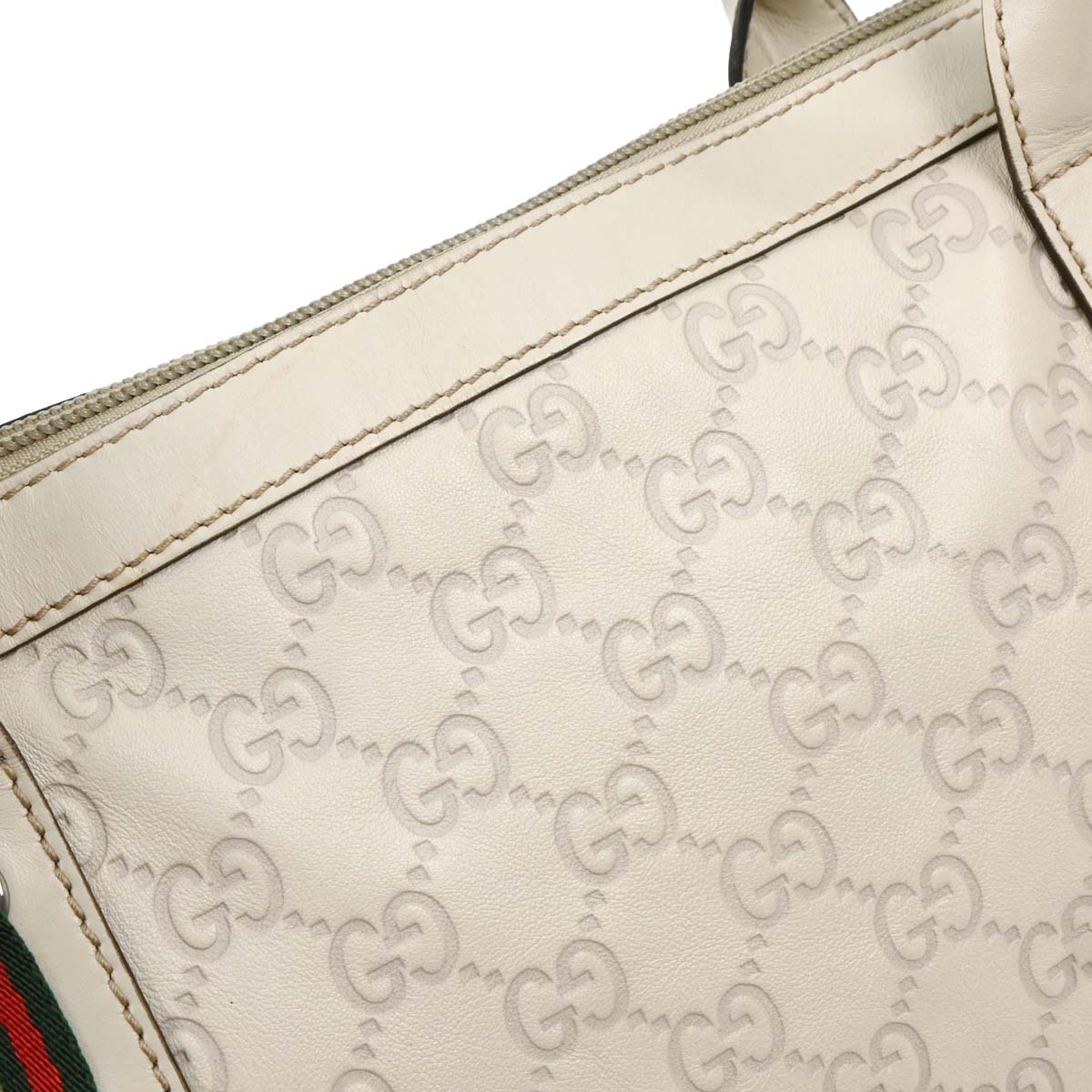 Gucci White Guccissima Handbag