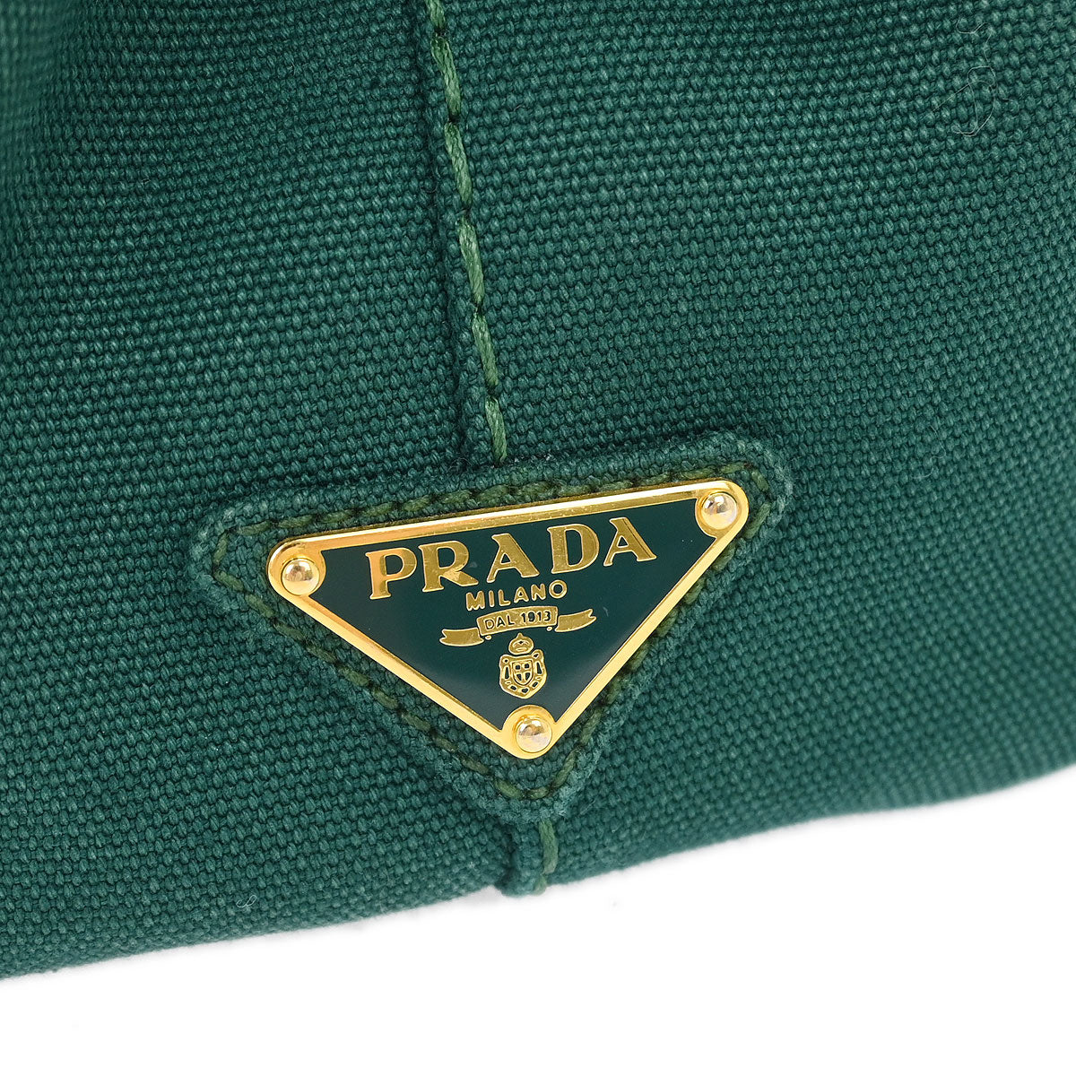 Prada Green Canvas Canapa Tote Handbag