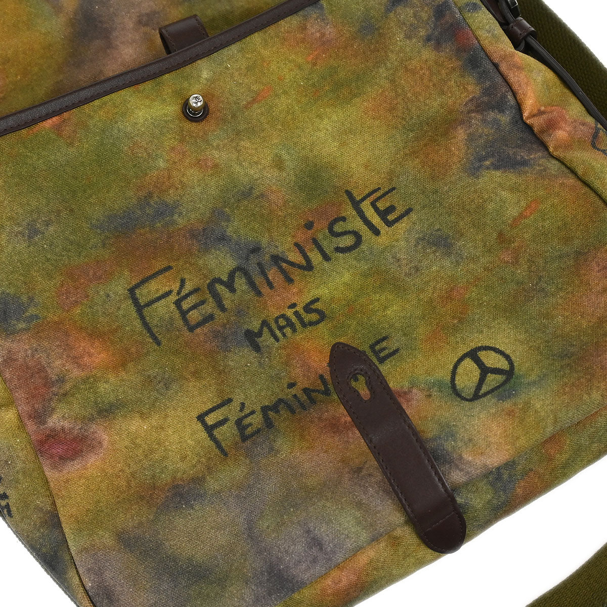 Chanel Khaki Canvas Graffiti On The Pavements Shoulder Bag