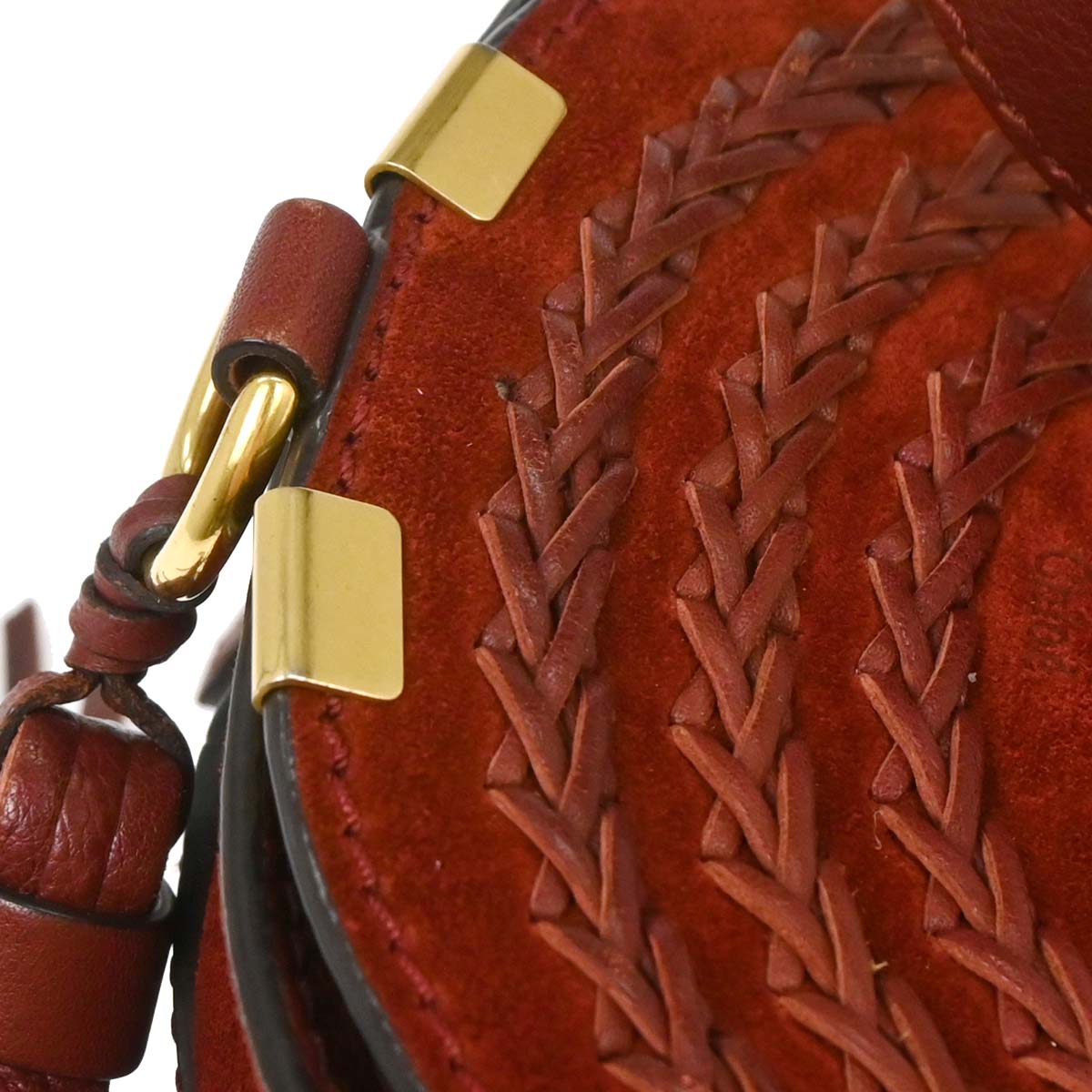 Chloe Bordeaux Suede Marcie Crossbody Bag