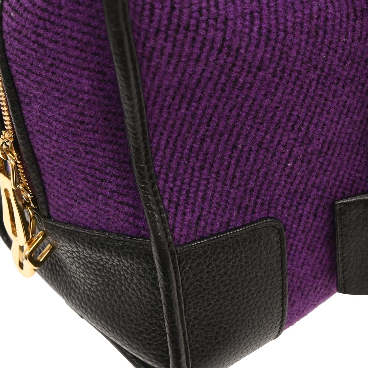 Loewe Purple Black Wool Amazona 36 Handbag