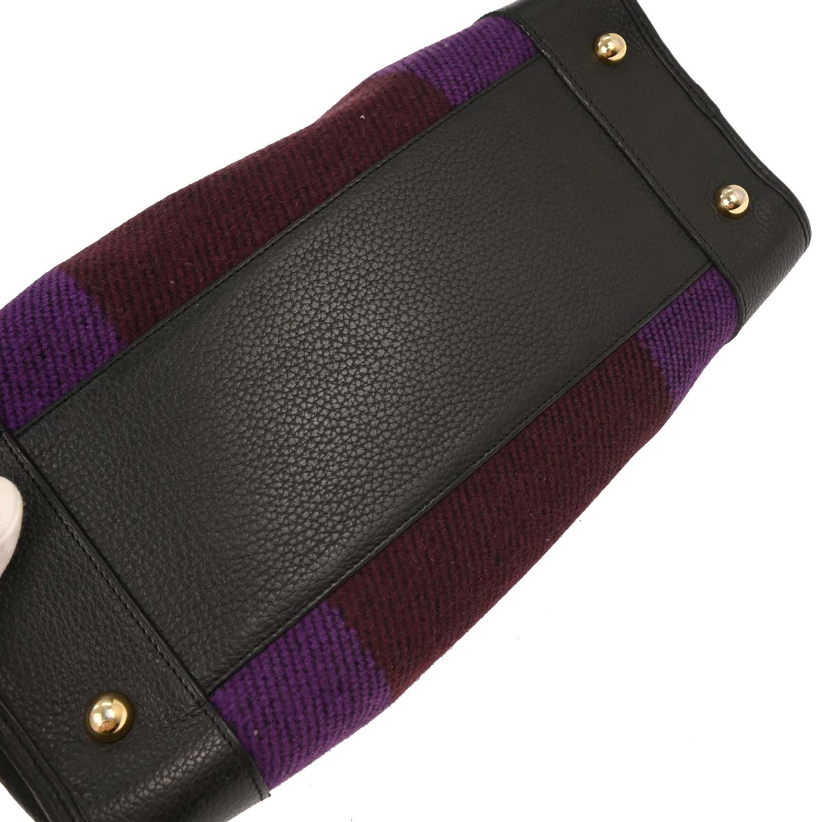 Loewe Purple Black Wool Amazona 36 Handbag