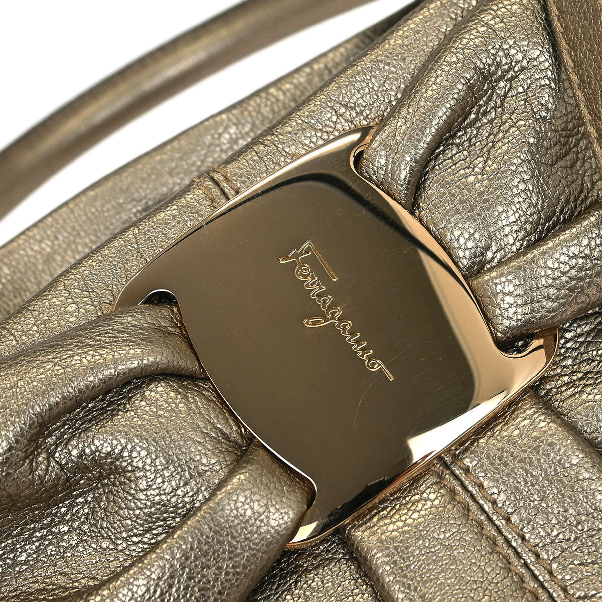 Salvatore Ferragamo Gold Vara 2way Shoulder Handbag