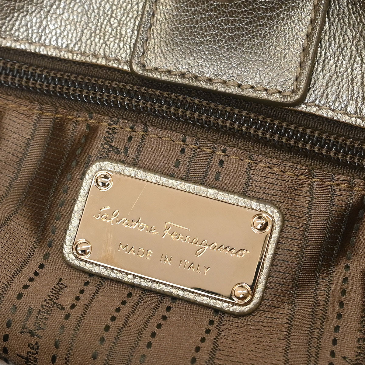 Salvatore Ferragamo Gold Vara 2way Shoulder Handbag