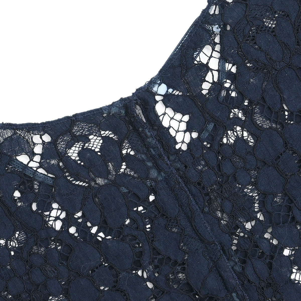 Prada 2015 Short Sleeve Lace Top Navy #42