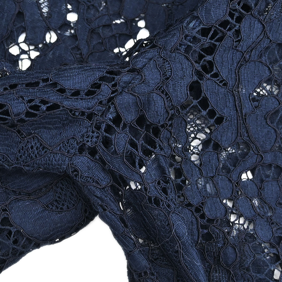 Prada 2015 Short Sleeve Lace Top Navy #42