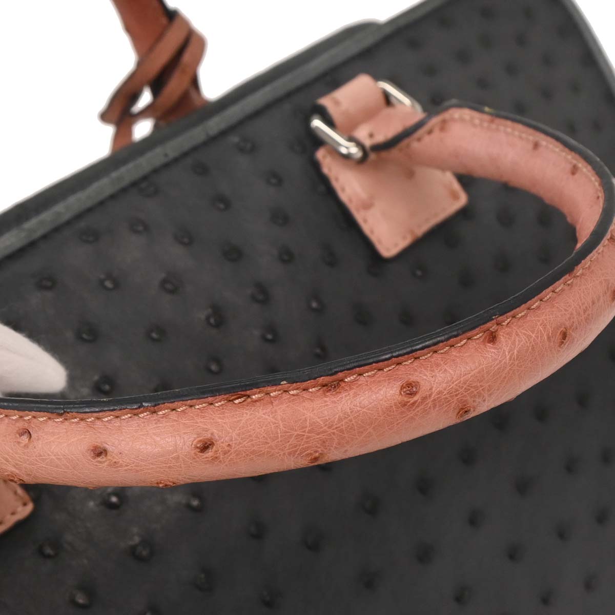 Loewe * Navy Ostrich Amazona 36 Handbag