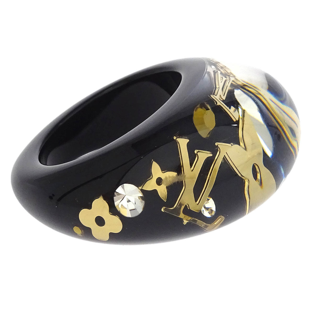 Louis Vuitton Black Berg Inclusion Ring M65308 #L #56