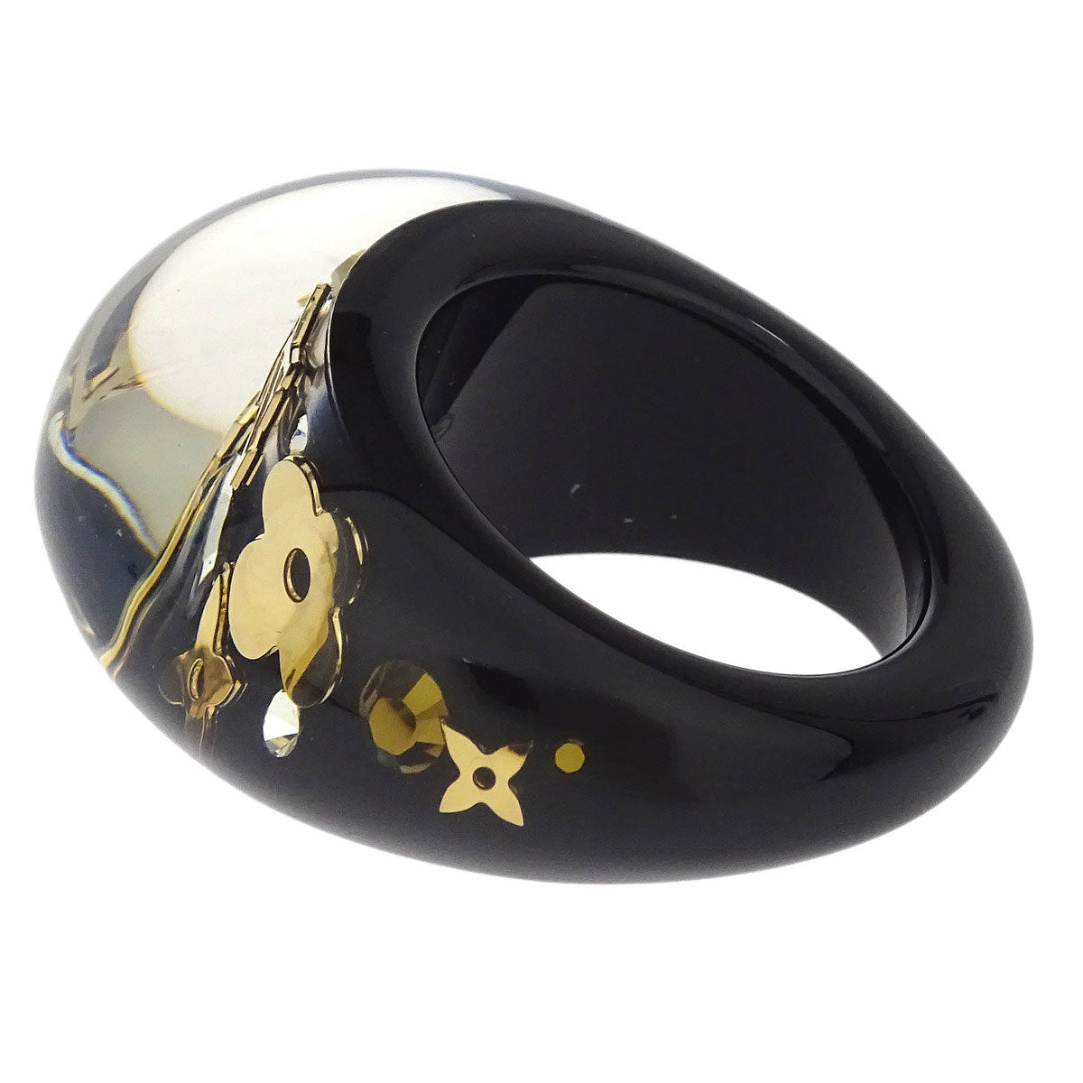 Louis Vuitton Black Berg Inclusion Ring M65308 #L #56