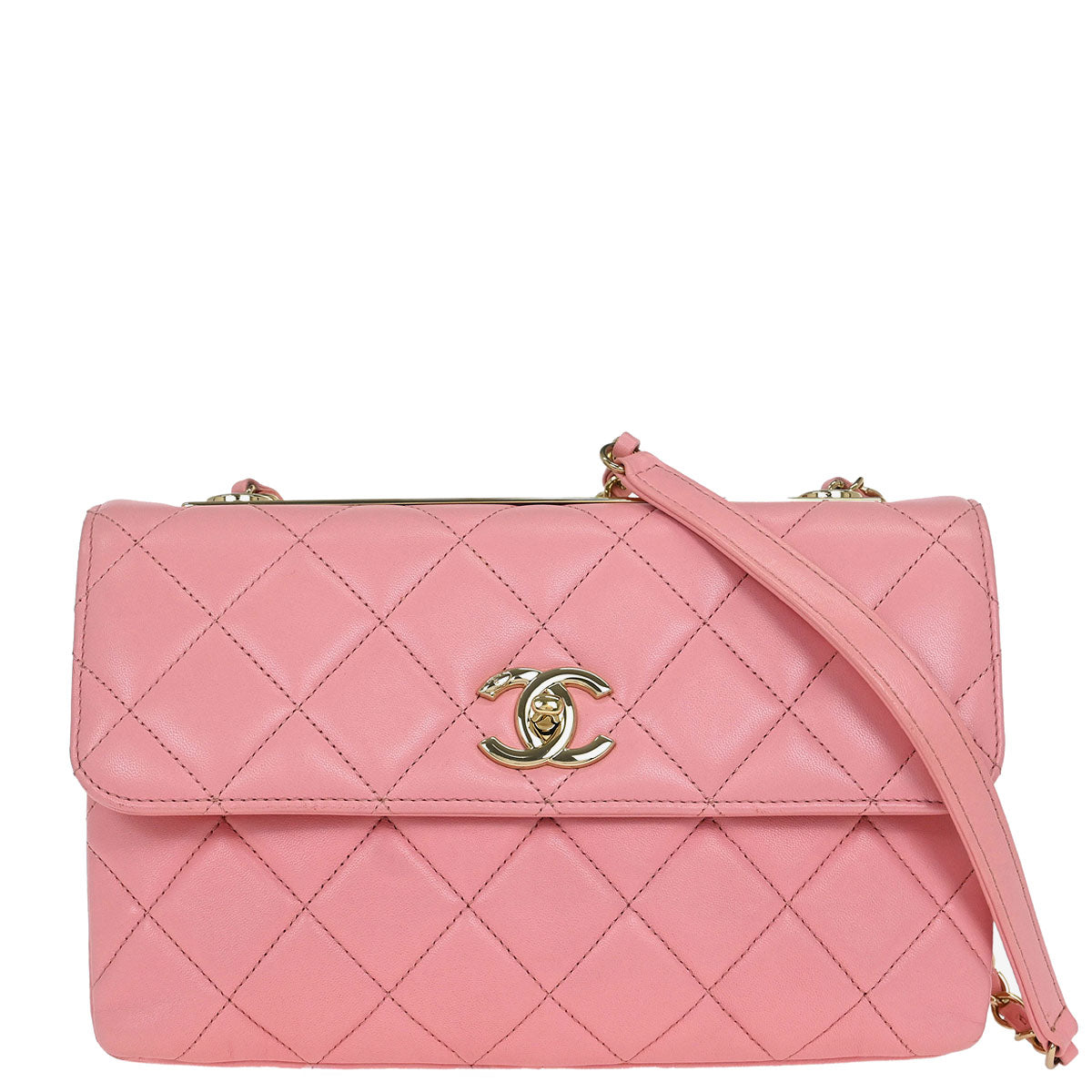Chanel 2019 Pink Lambskin Trendy CC Shoulder Bag