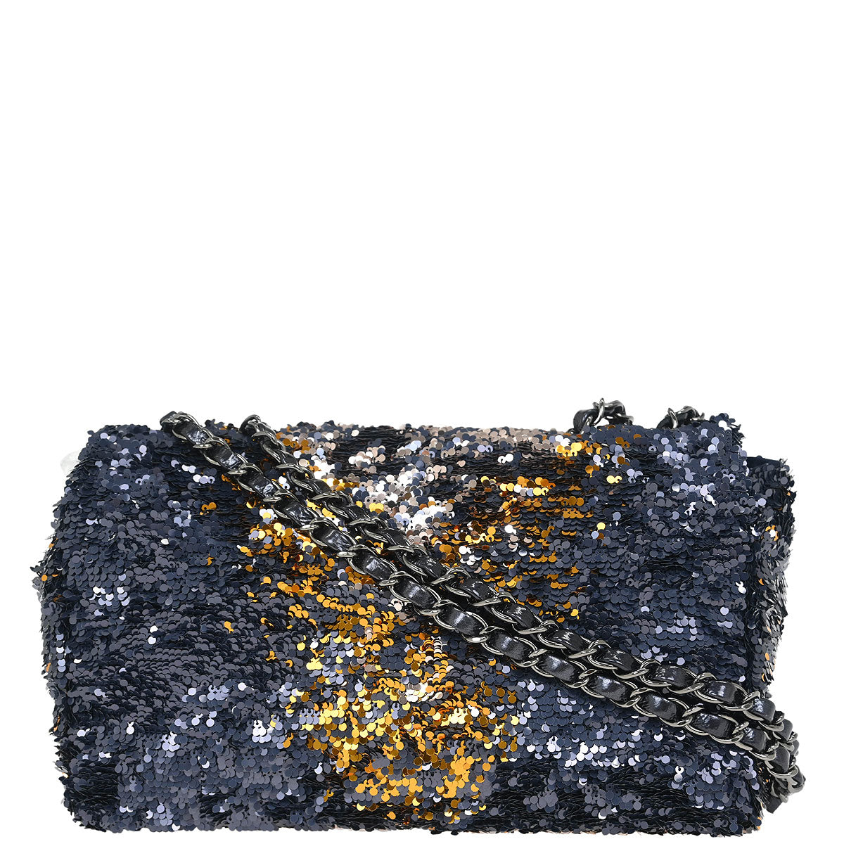 Chanel 2018-2019 Navy Sequins Shoulder Bag