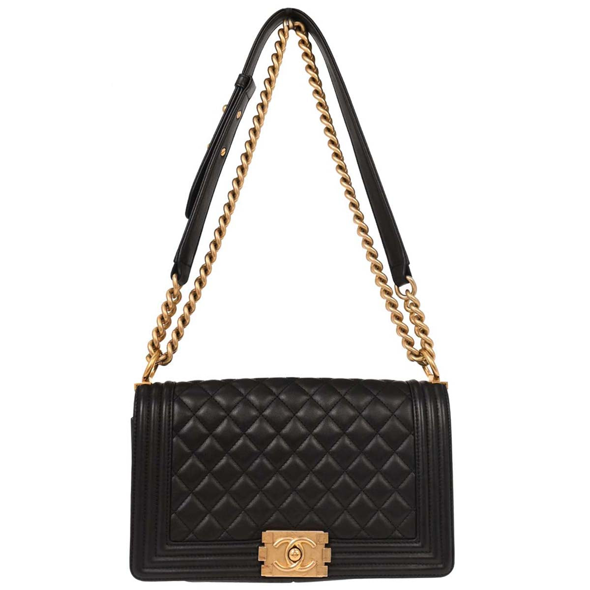 Boy Chanel 2017 Black Lambskin Medium Shoulder Bag